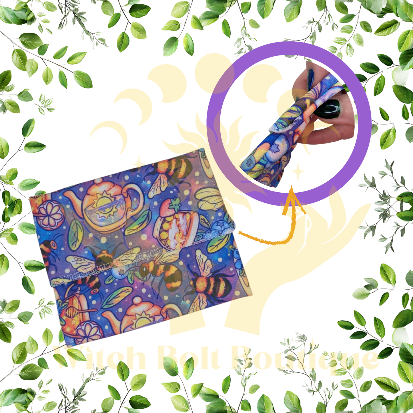 Discounted WHOOPSIE Pad Wrapper (Purple Bees & Teas)