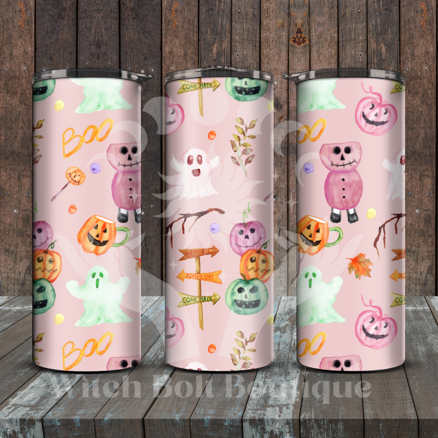 Pink Halloween Tumbler