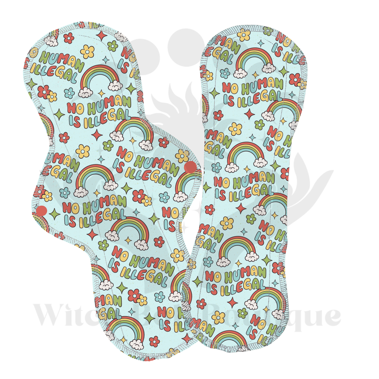 No Human Is Illegal (blue background) Cloth Pad
