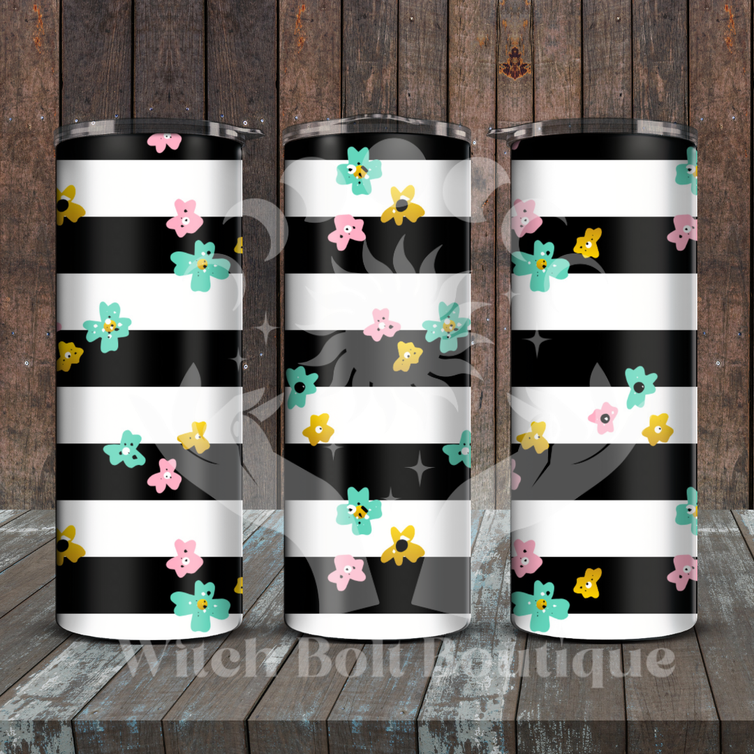 Floral Stripes Tumbler