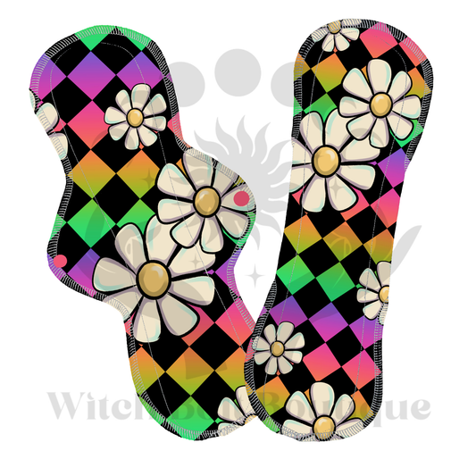 Colorful Checker Flowers Cloth Pad