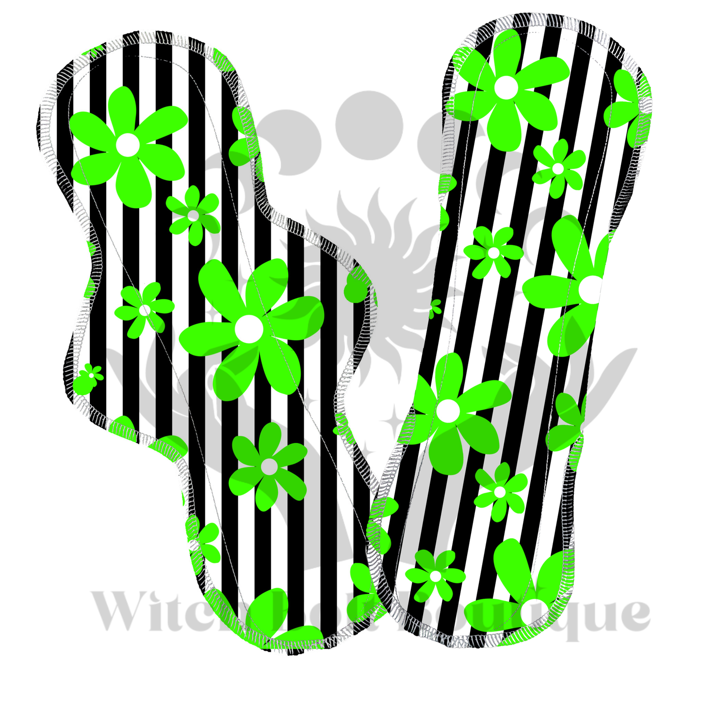 Green Flowers Stripes Cloth Pad